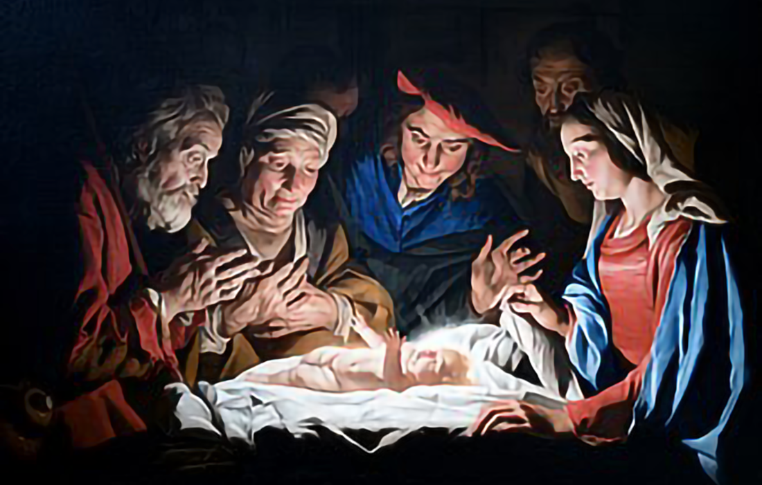 Adoration of the Shepherds by Dutch painter Matthias Stomer, 1632